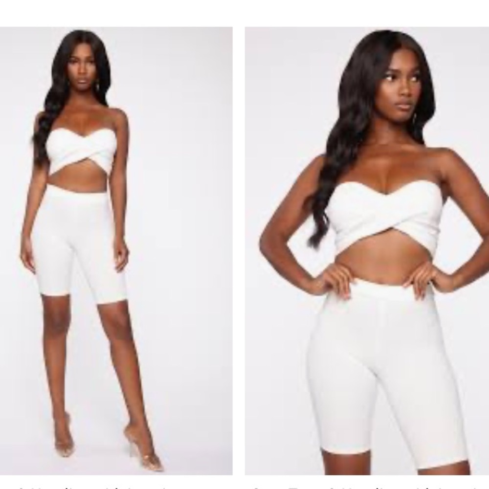 Twisted crop top biker short set - Picture 4 of 4